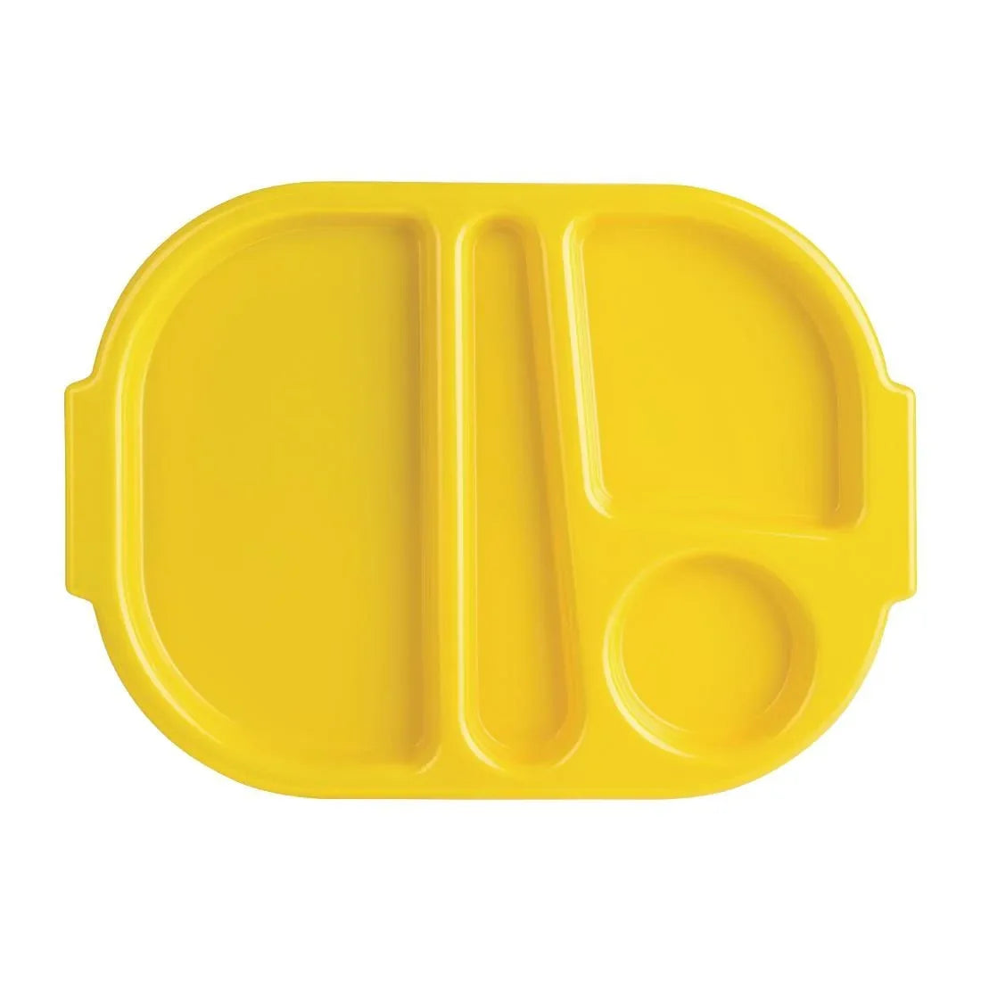 U039 Kristallon Large Polycarbonate Compartment Food Trays Yellow 375mm - JD Catering Equipment Solutions Ltd