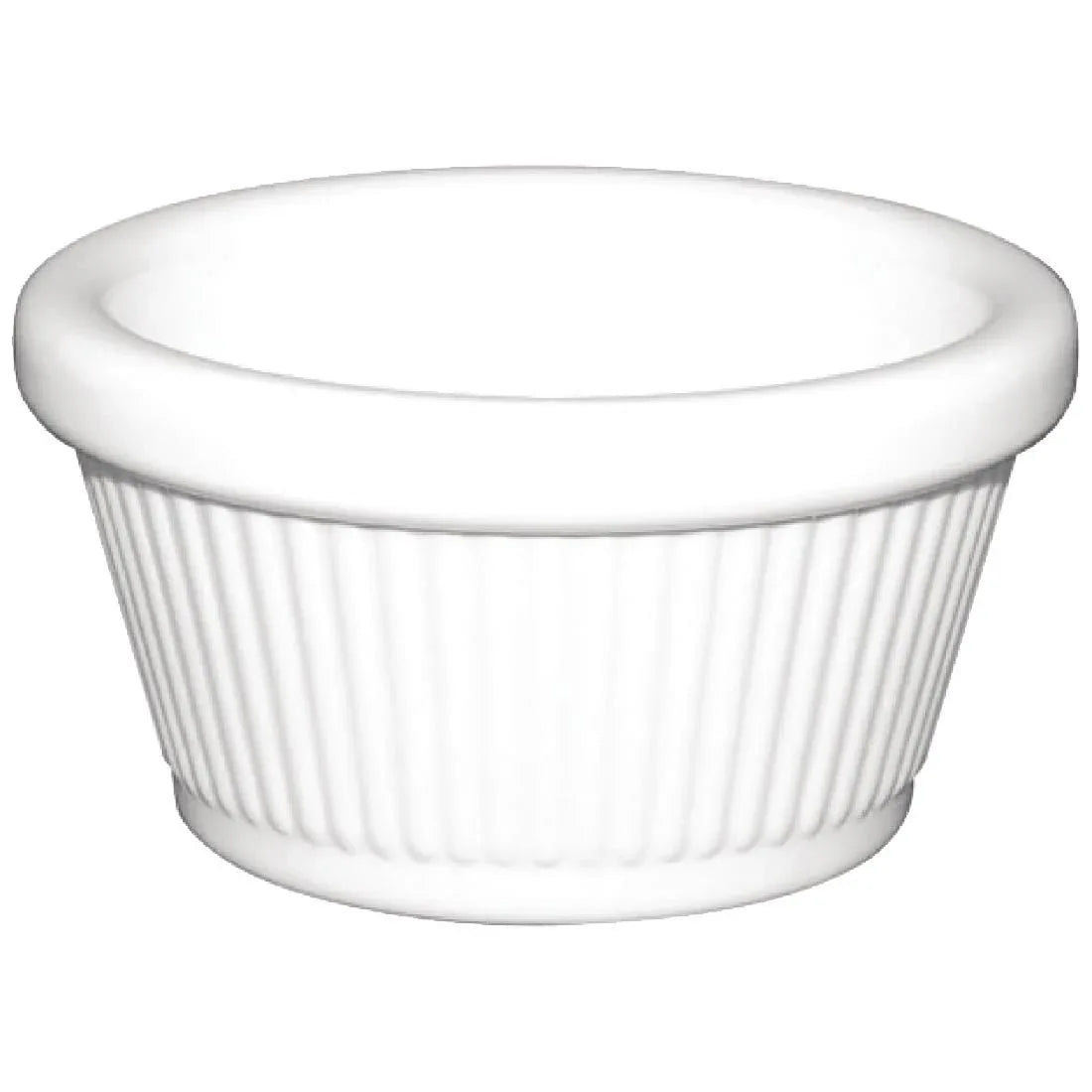 T700 Kristallon Melamine Fluted Ramekins White 70mm (Pack of 12) - JD Catering Equipment Solutions Ltd