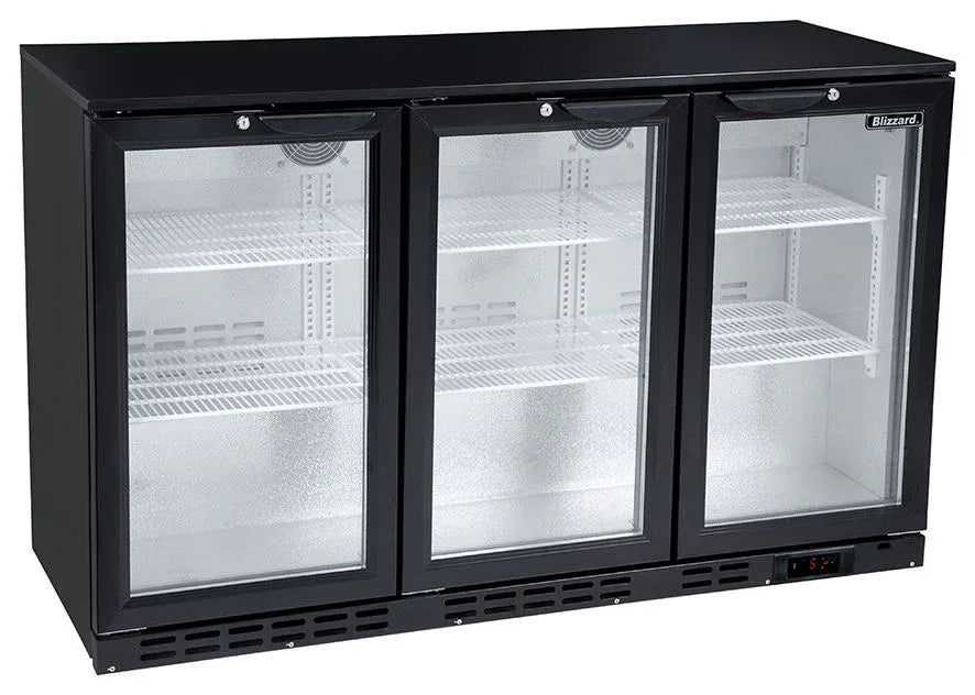 TRIPLE DOOR LOW HEIGHT BAR BOTTLE COOLER (276BTL) - JD Catering Equipment Solutions Ltd