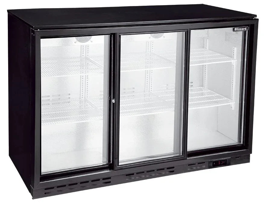 TRIPLE SLIDING DOOR LOW HEIGHT BAR BOTTLE COOLER - JD Catering Equipment Solutions Ltd