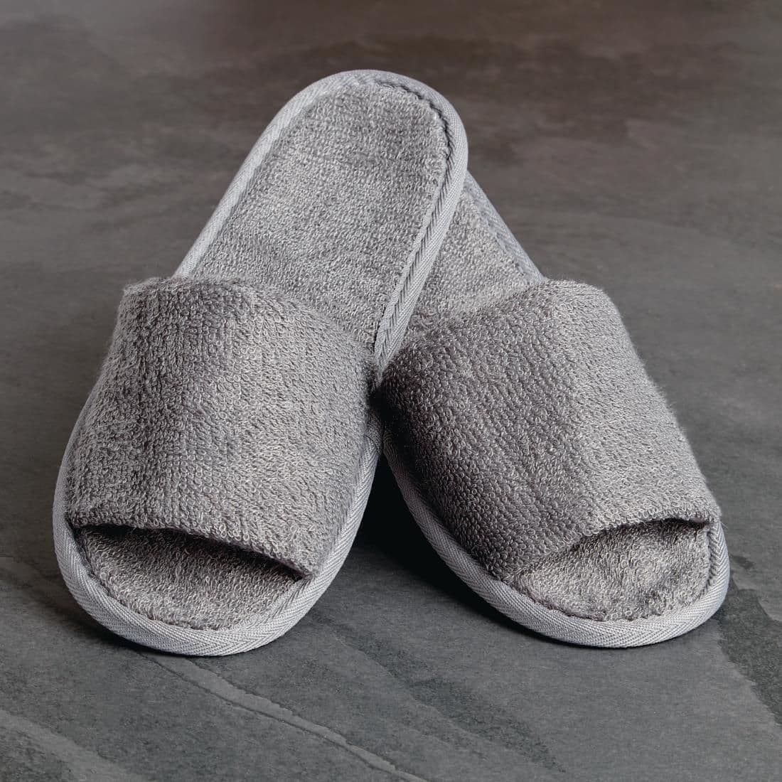 HD244 Luxury Curzon Open Toe Slippers Grey