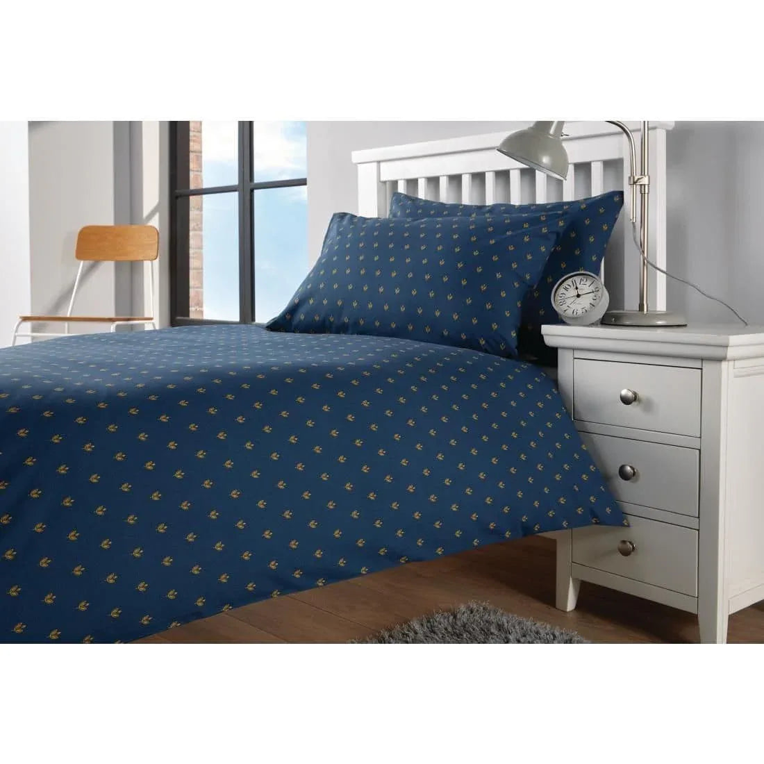 HN854 Mitre Essentials Perth Duvet Cover Navy Single - JD Catering Equipment Solutions Ltd