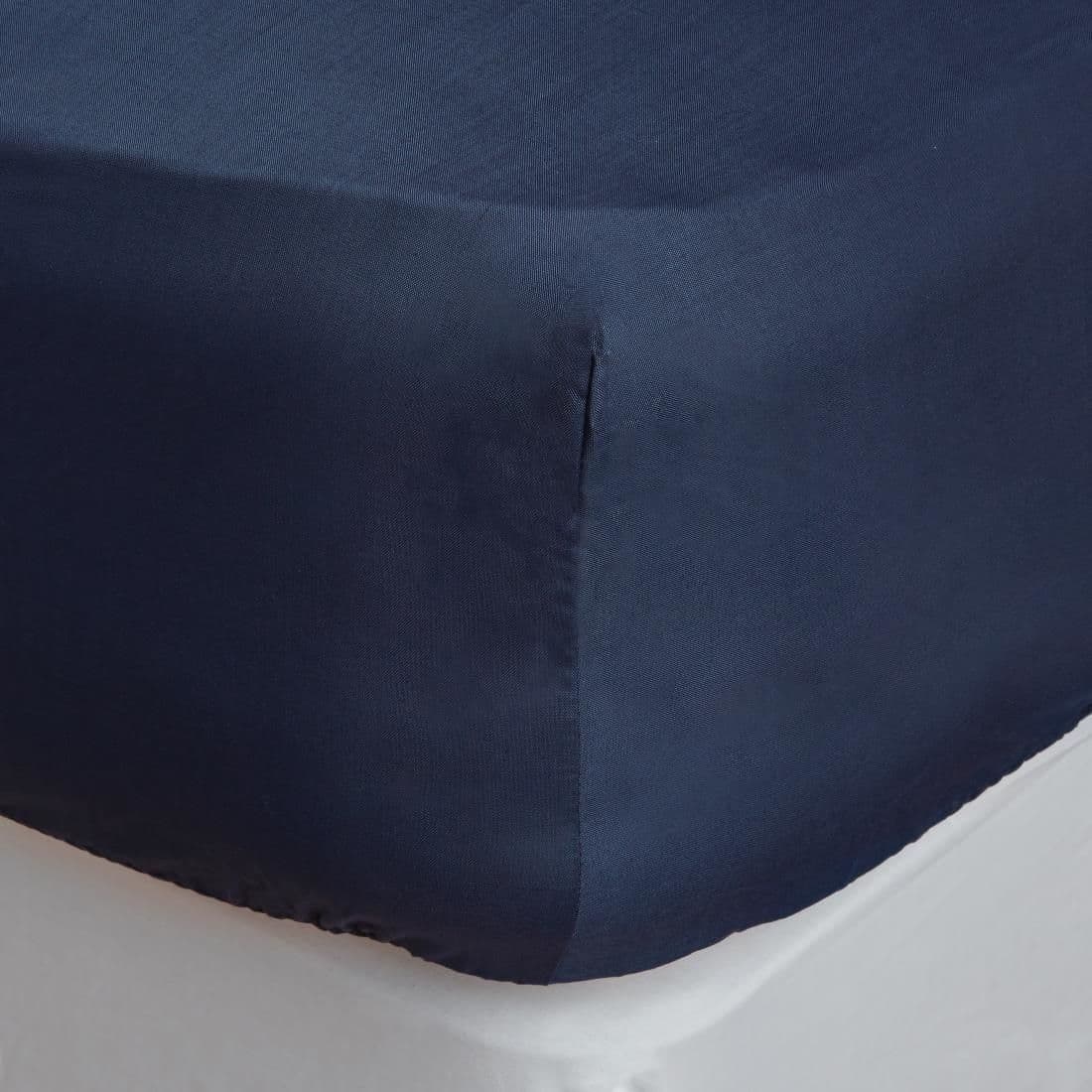 HD052 Mitre Essentials Temir Fitted Sheet Navy Double