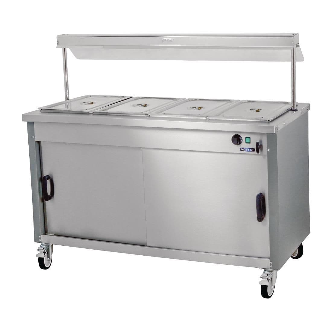 DT597 Moffat Mobile Hot Cupboard with Dry Heat Bain Marie 4FBM