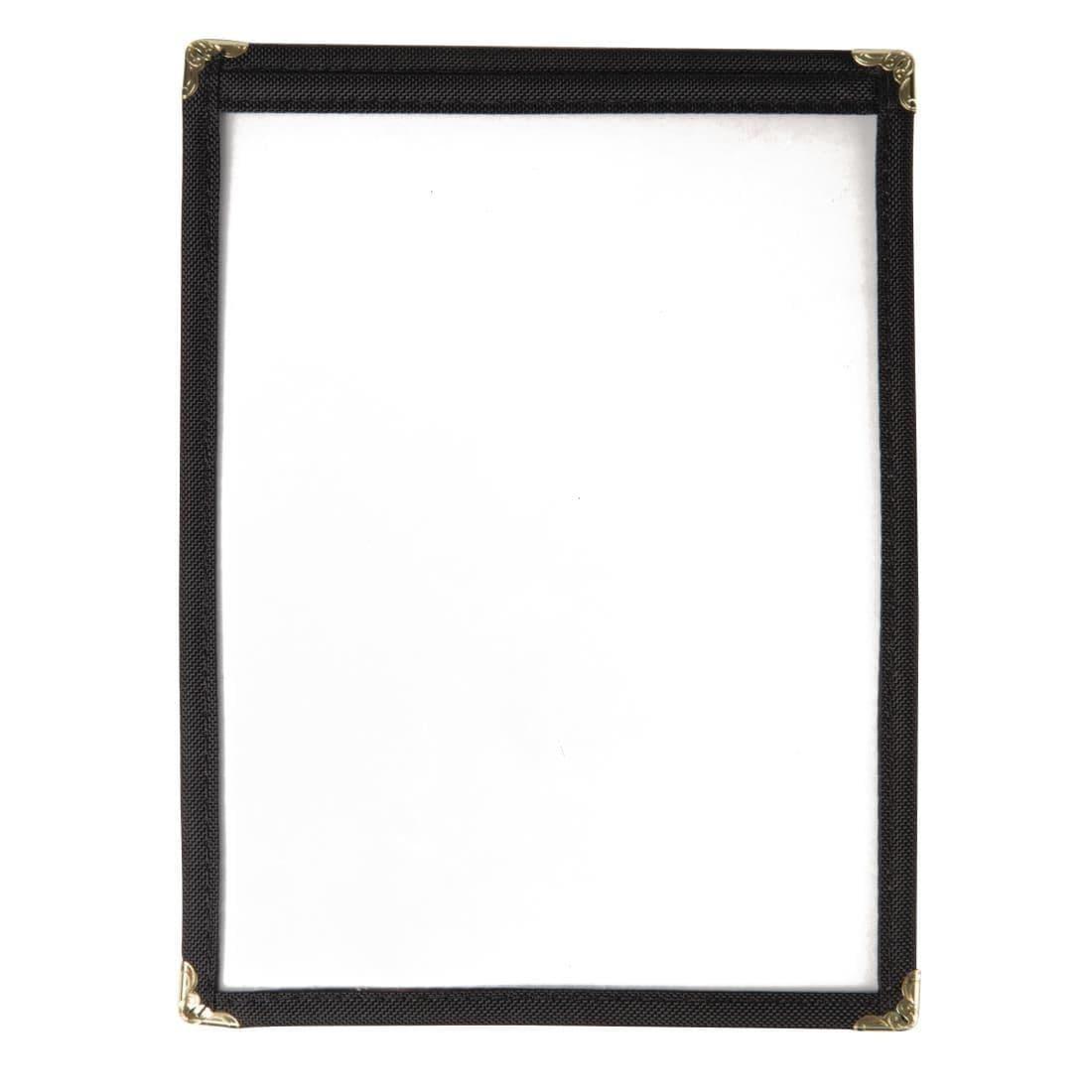 E290 Olympia American Style Menu Cover Black A5 - JD Catering Equipment Solutions Ltd