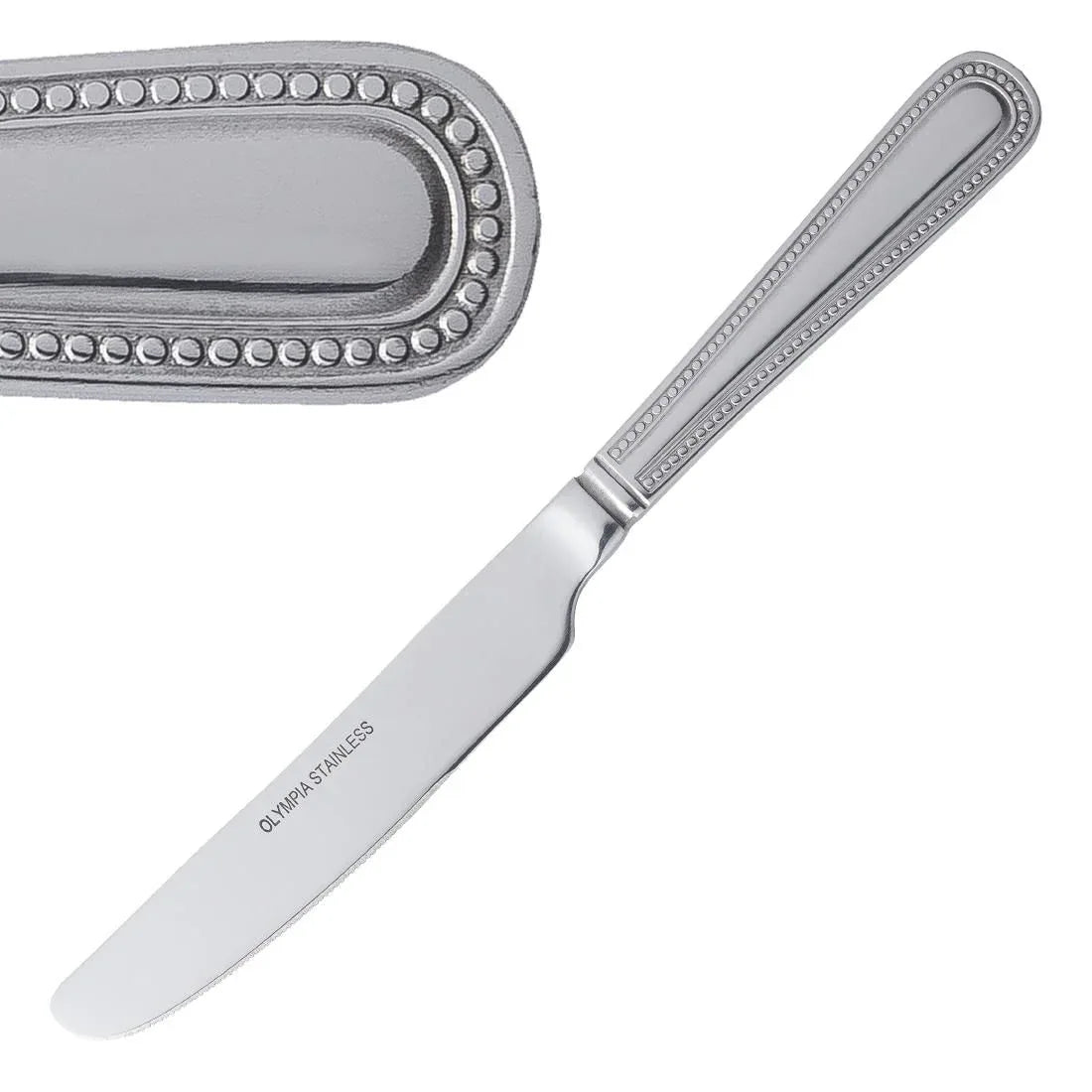 C127 Olympia Bead Solid Handle Dessert Knife (Pack of 12) - JD Catering Equipment Solutions Ltd