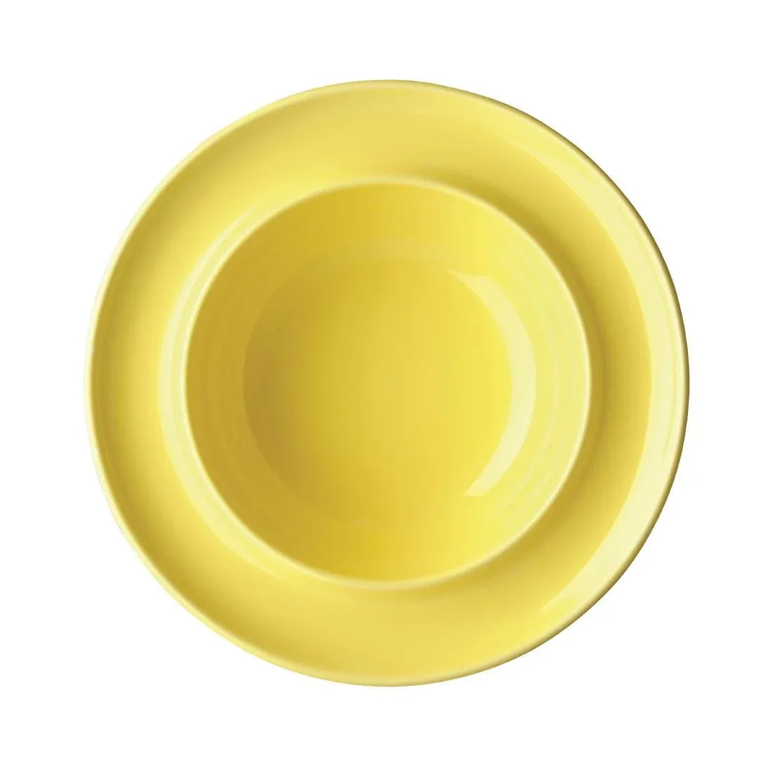 DW148 Olympia Heritage Raised Rim Bowls Yellow 205mm (Pack of 4) - JD Catering Equipment Solutions Ltd