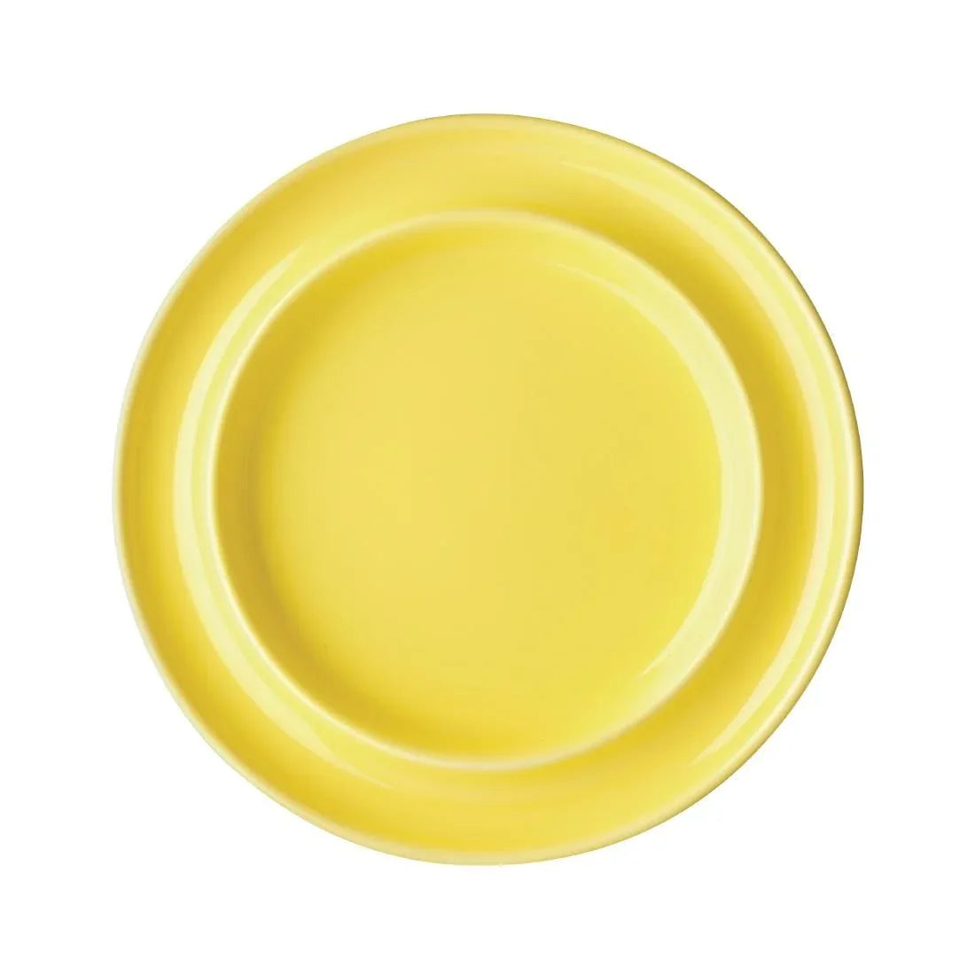 DW146 Olympia Heritage Raised Rim Plates Yellow 203mm (Pack of 4) - JD Catering Equipment Solutions Ltd