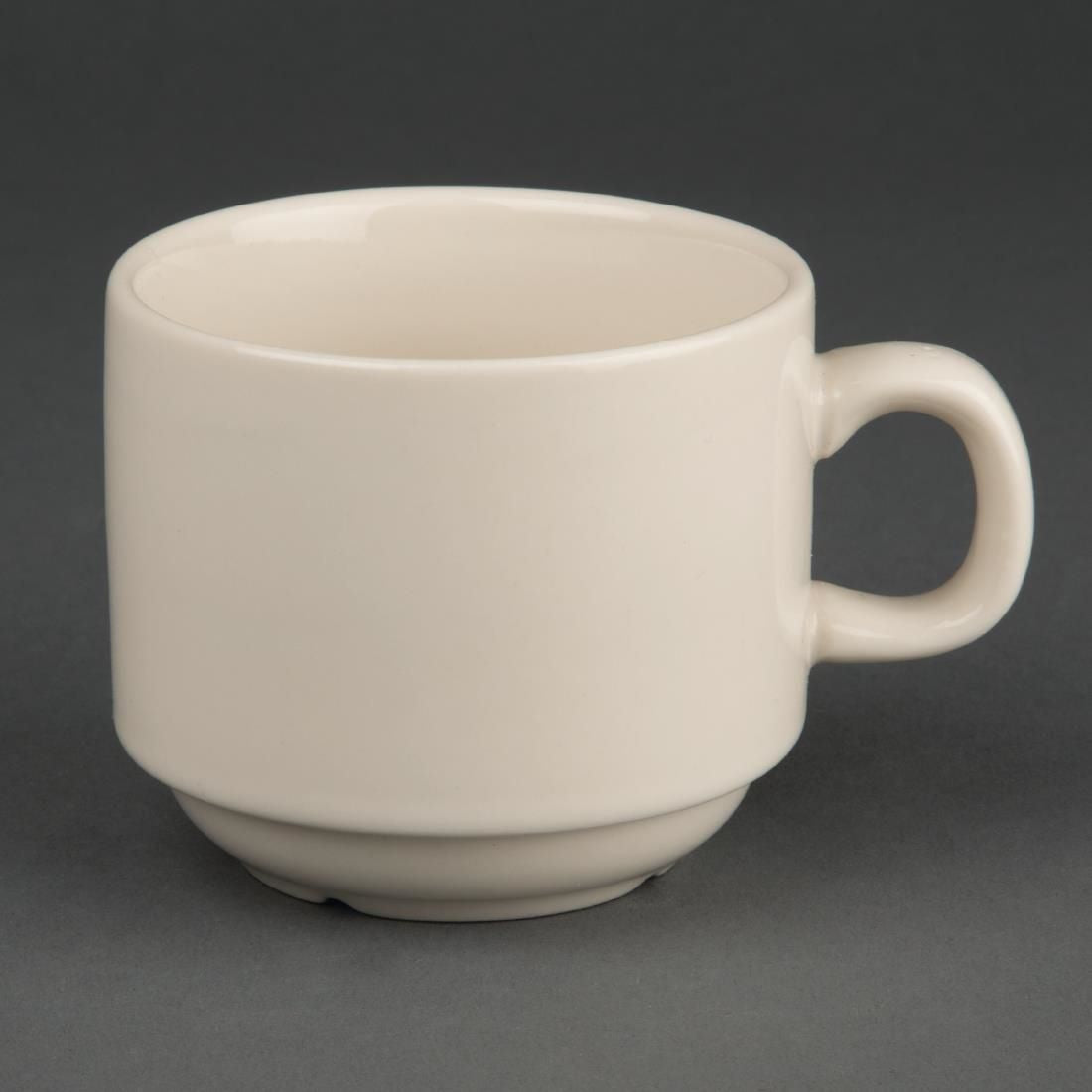 U106 Olympia Ivory Stacking Tea Cups 206ml 7.5oz (Pack of 12)