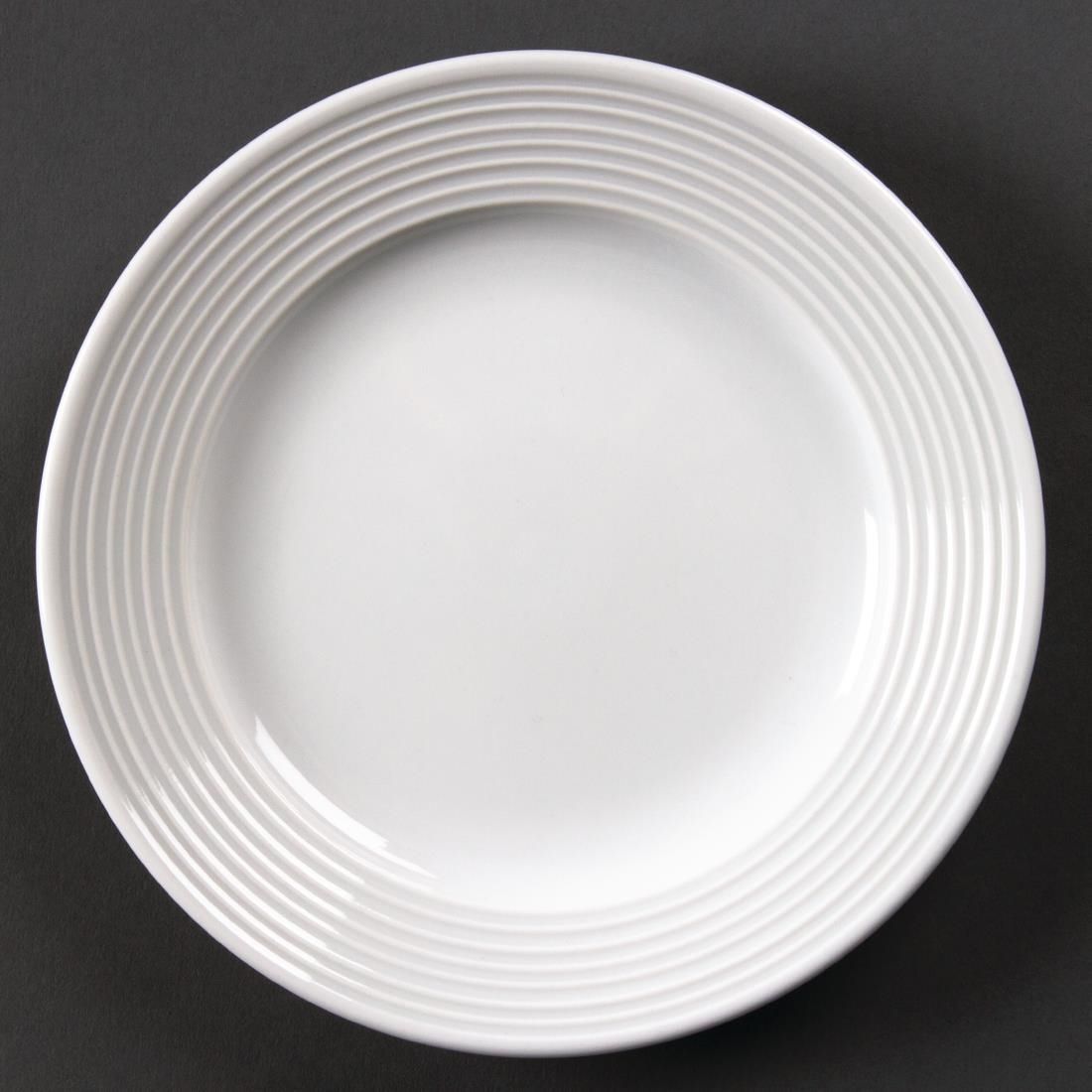 U089 Olympia Linear Wide Rimmed Plates 150mm (Pack of 12)