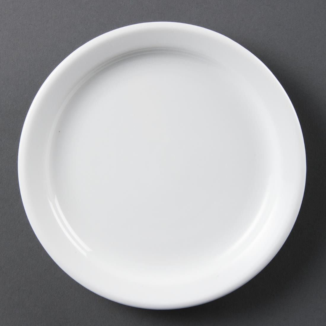CB487 Olympia Whiteware Narrow Rimmed Plates 180mm (Pack of 12)