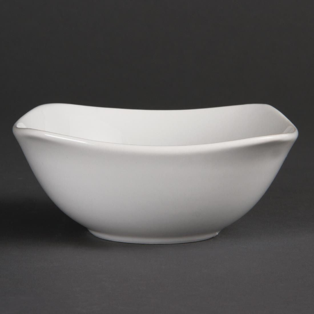 U173 Olympia Whiteware Rounded Square Bowls 140mm (Pack of 12)