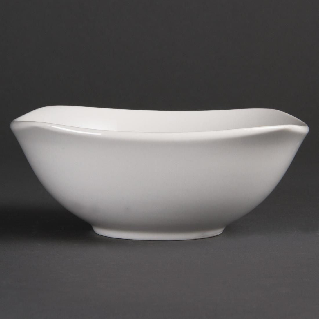 U174 Olympia Whiteware Rounded Square Bowls 180mm (Pack of 12)