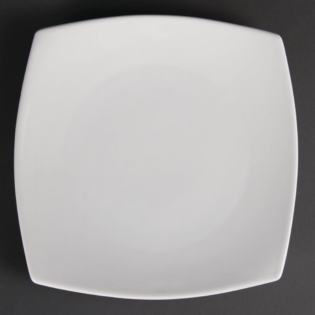 U170 Olympia Whiteware Rounded Square Plates 240mm (Pack of 12)