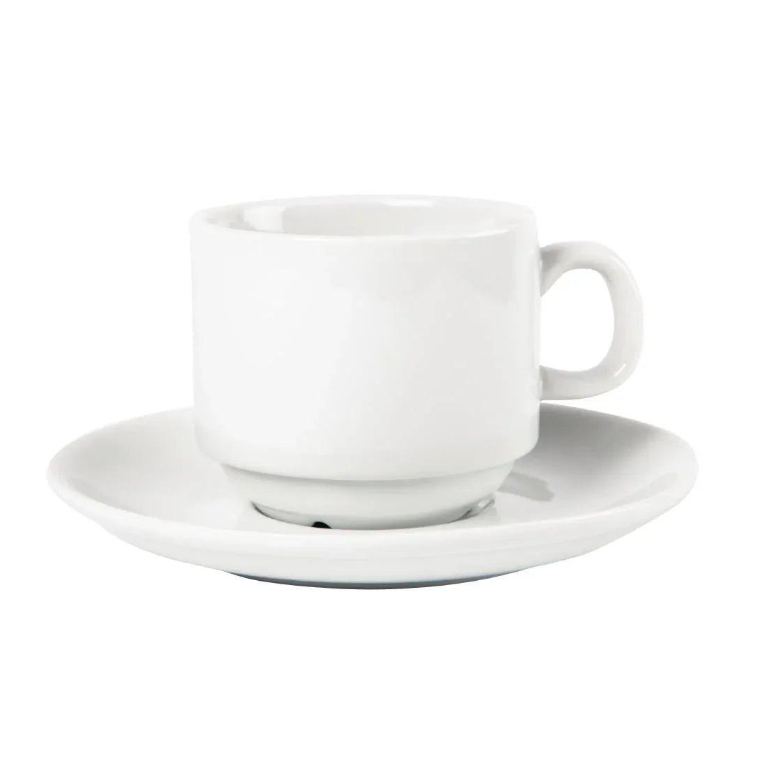 CB467 Olympia Whiteware Stacking Tea Cups 7oz 200ml (Pack of 12) - JD Catering Equipment Solutions Ltd