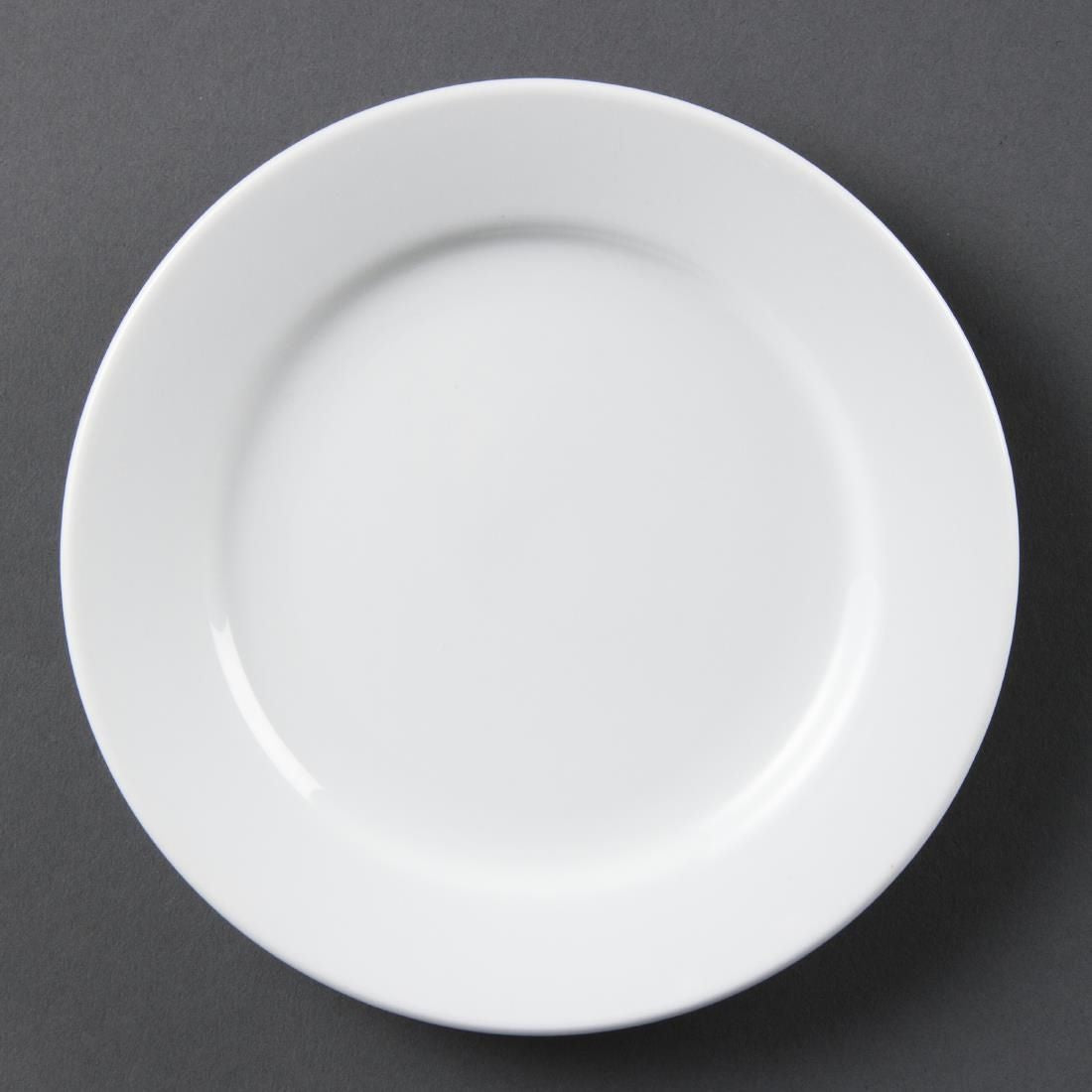 CB478 Olympia Whiteware Wide Rimmed Plates 165mm (Pack of 12)