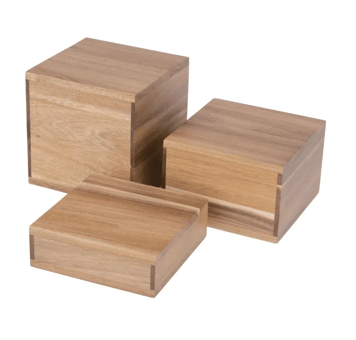 DF875 Olympia Acacia Riser Blocks 50/100/150(H)mm (Set of 3) - JD Catering Equipment Solutions Ltd