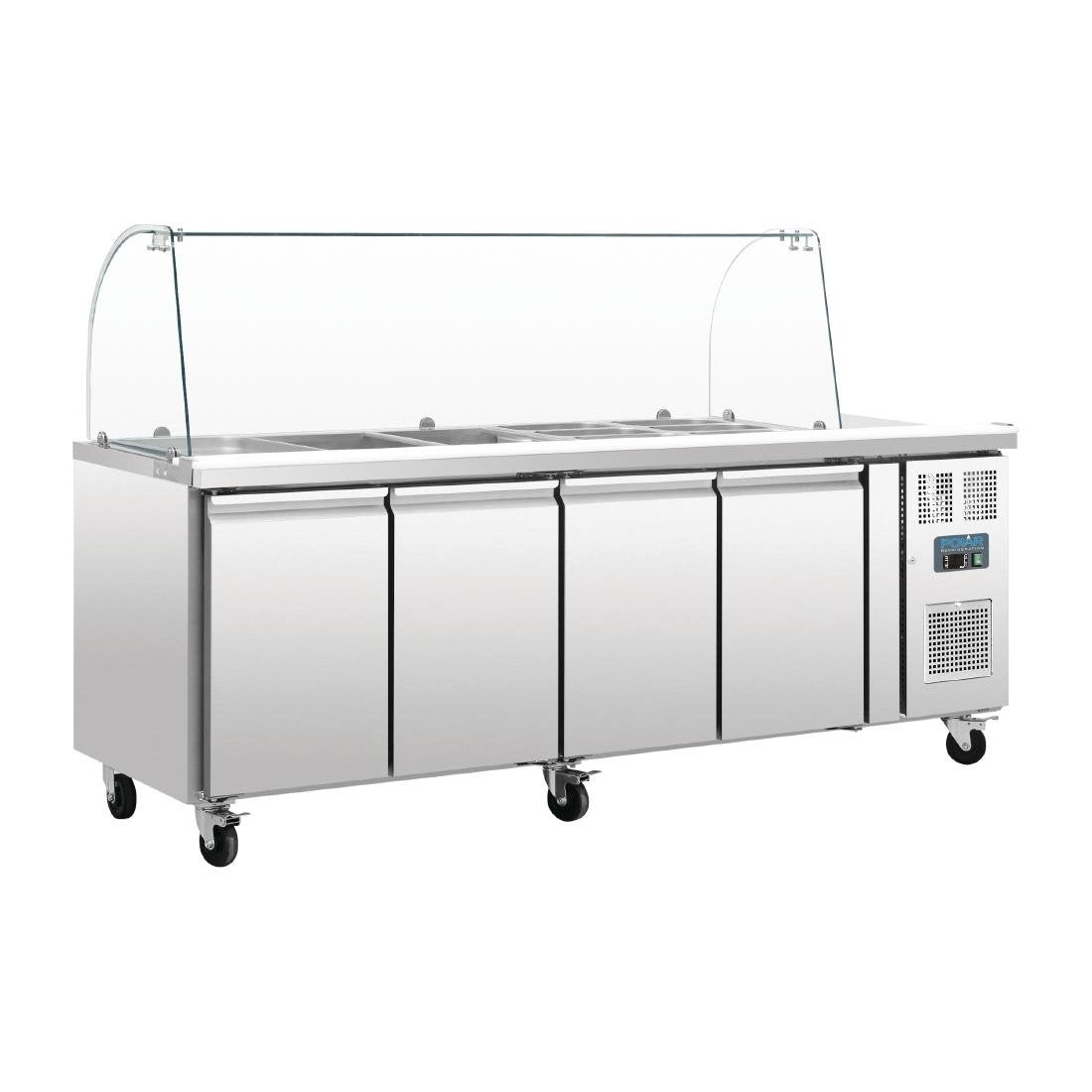 Polar U-Series Four Door Refrigerated Gastronorm Saladette Counter CT395