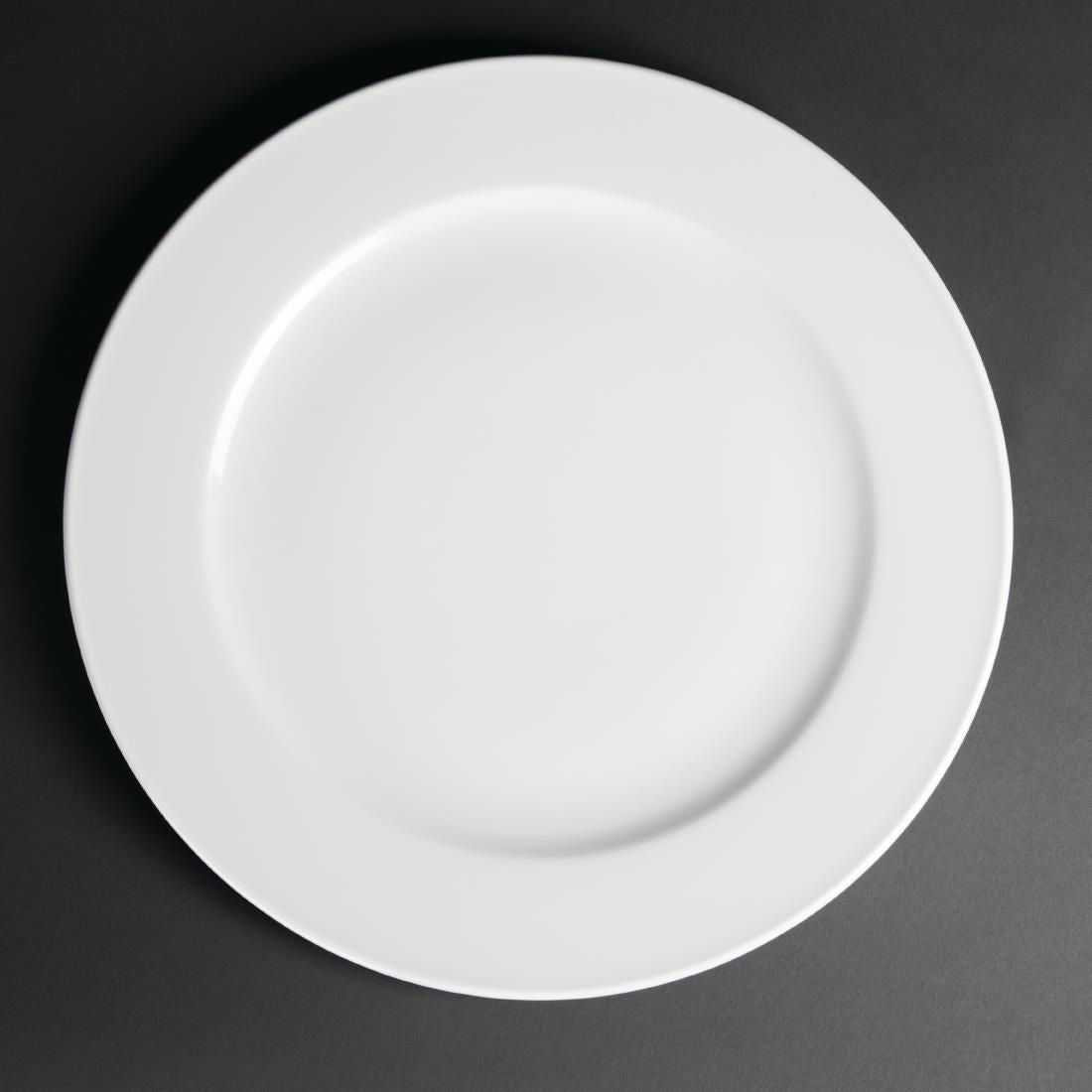 CG011 Royal Porcelain Classic White Wide Rim Plates 310mm (Pack of 12)