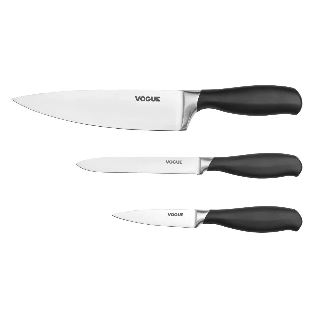 SA613 Vogue Prep Like A Pro 3-Piece Soft-Grip Knife Set - JD Catering Equipment Solutions Ltd