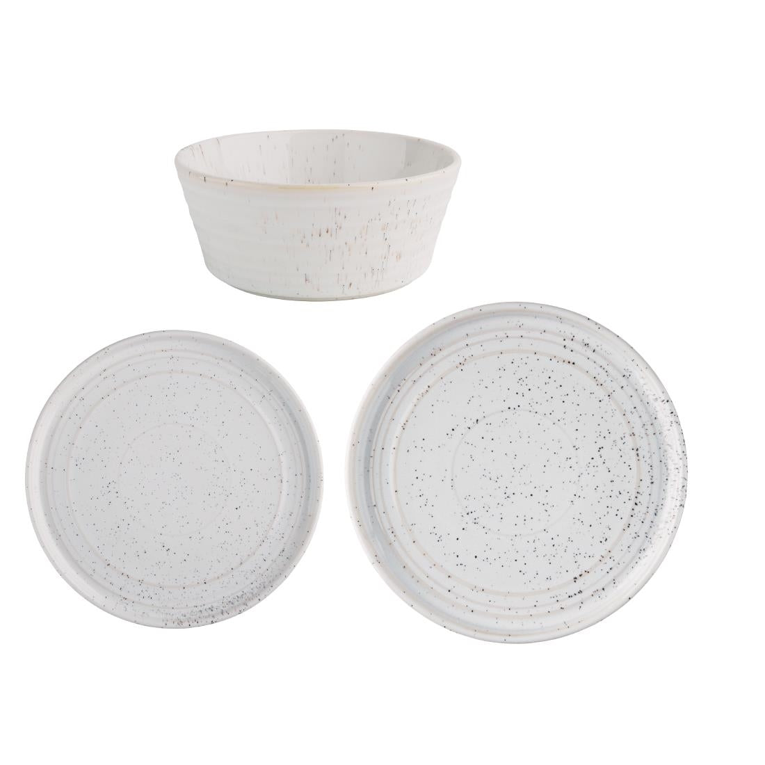 SA621 Olympia Cavolo Serve Like A Pro 18-Piece White Speckle Dinner Set
