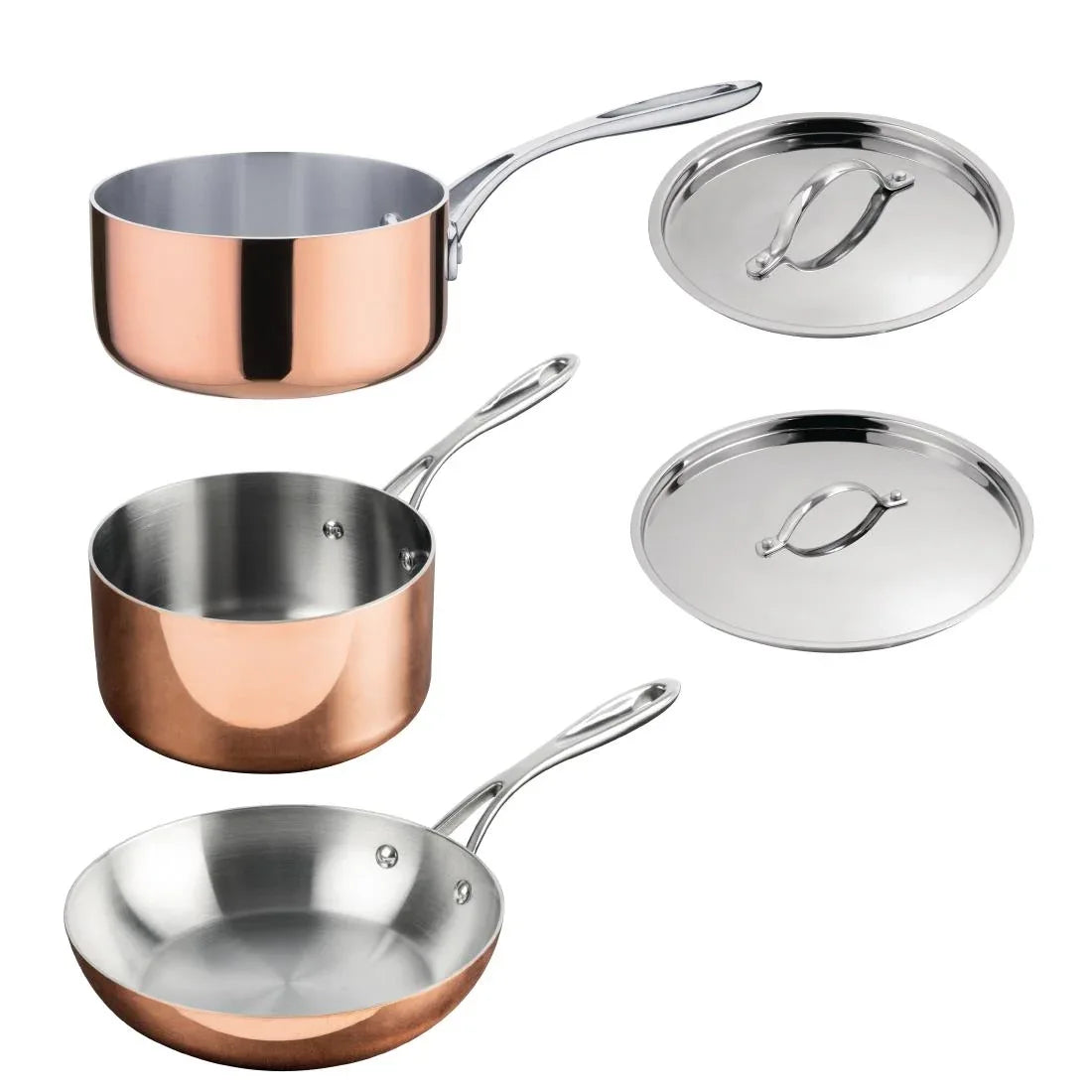 SA655 Vogue Cook Like A Pro 3-Piece Tri-Wall Copper Cookware Set - JD Catering Equipment Solutions Ltd