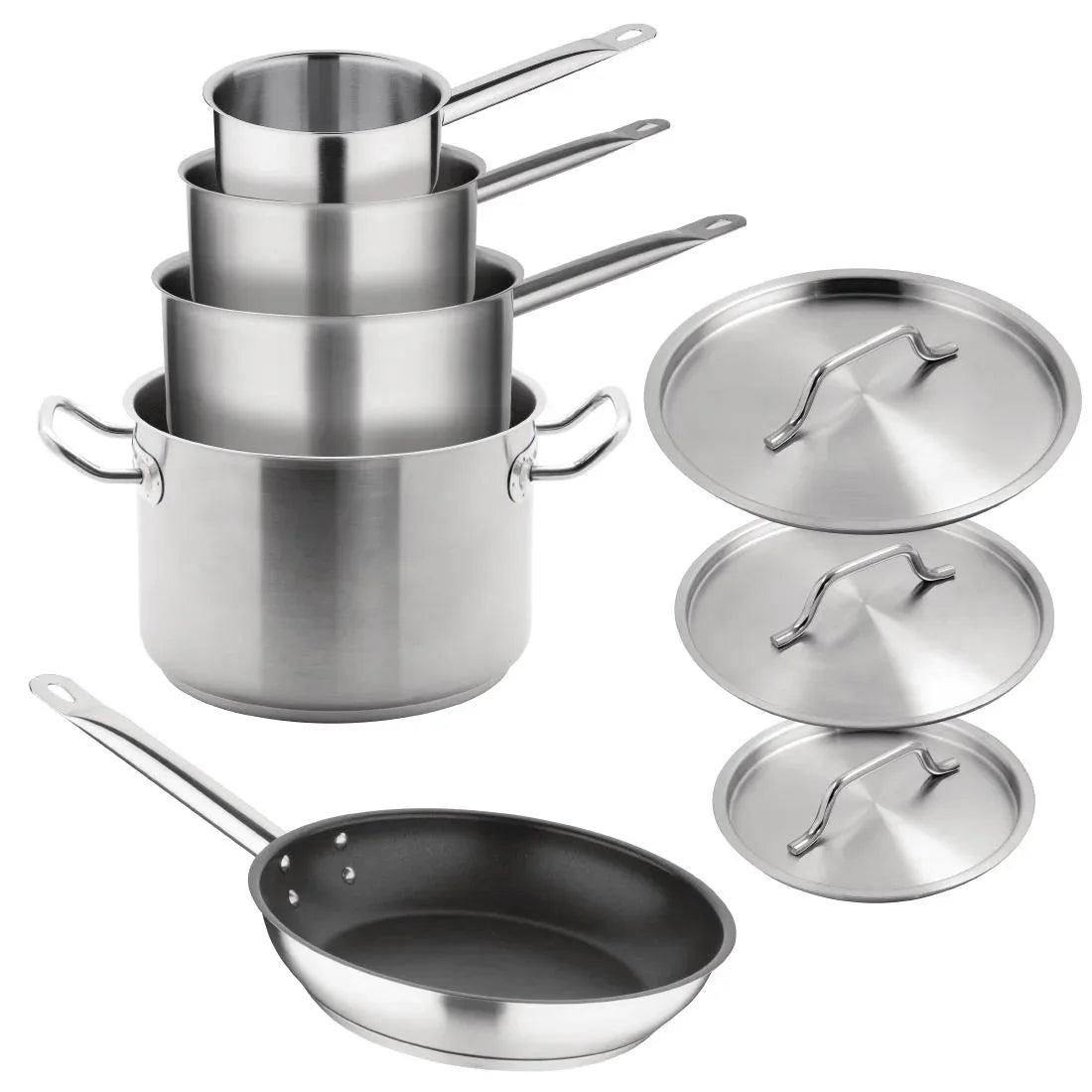 SA693 Vogue Cook Like A Pro 5-Piece Stainless Steel Induction Cookware Set - JD Catering Equipment Solutions Ltd