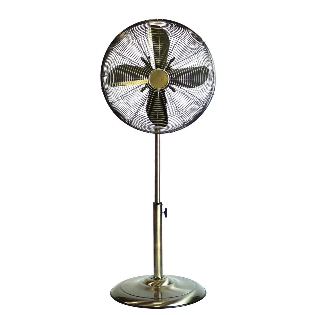 GR390 Status 16" Oscillating Antique Brass Stand Fan