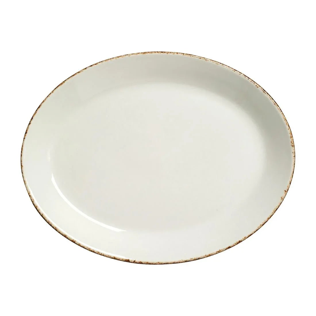 VV1315 Steelite Brown Dapple Oval Coupe Plates 202mm (Pack of 24) - JD Catering Equipment Solutions Ltd
