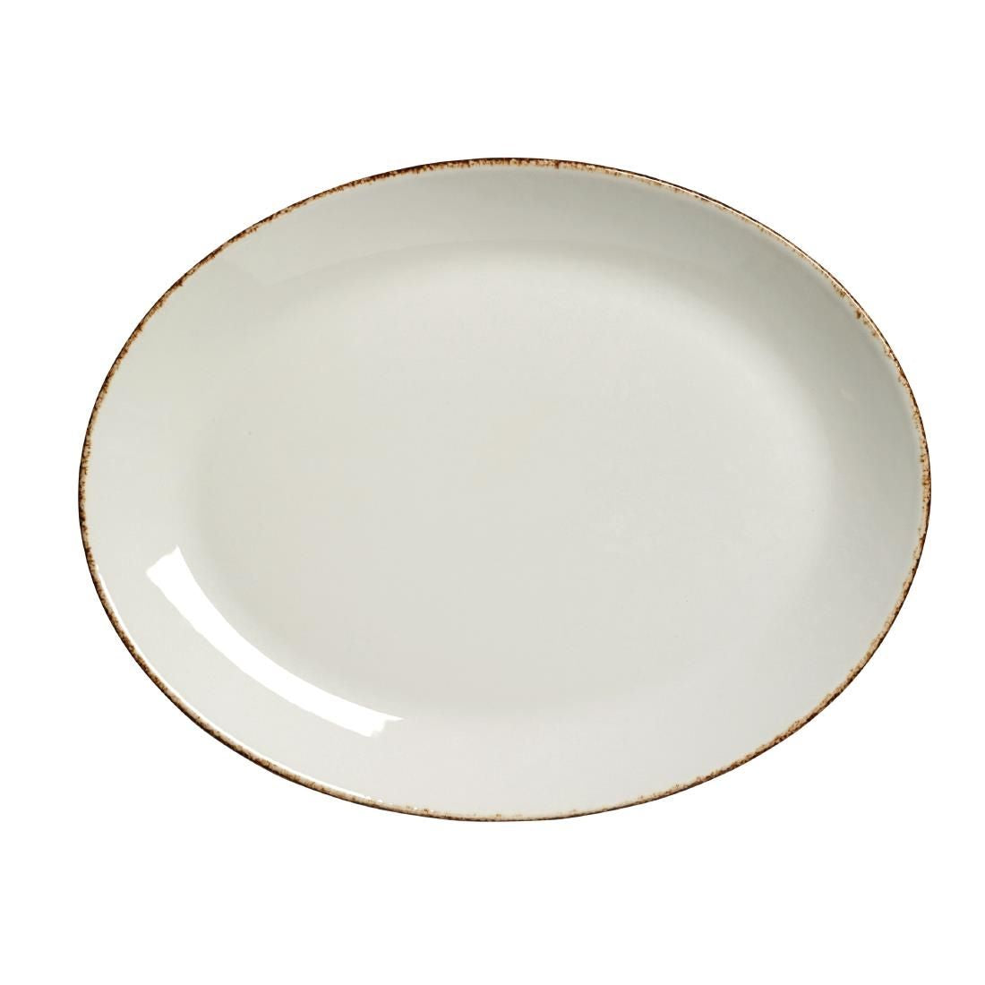 VV1317 Steelite Brown Dapple Oval Coupe Plates 305mm (Pack of 12)