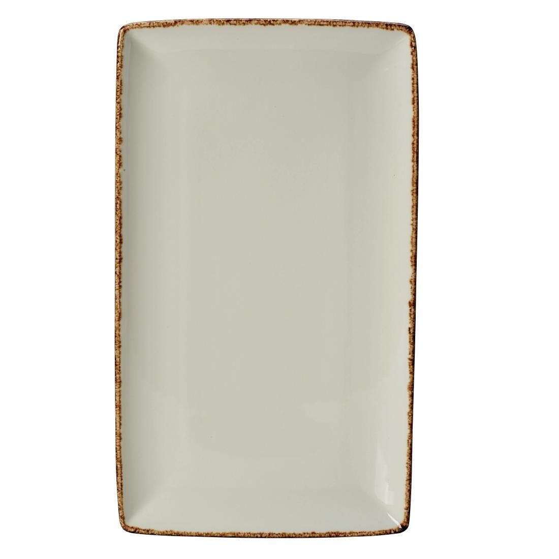 VV767 Steelite Brown Dapple Rectangle Three Plates (Pack of 6)