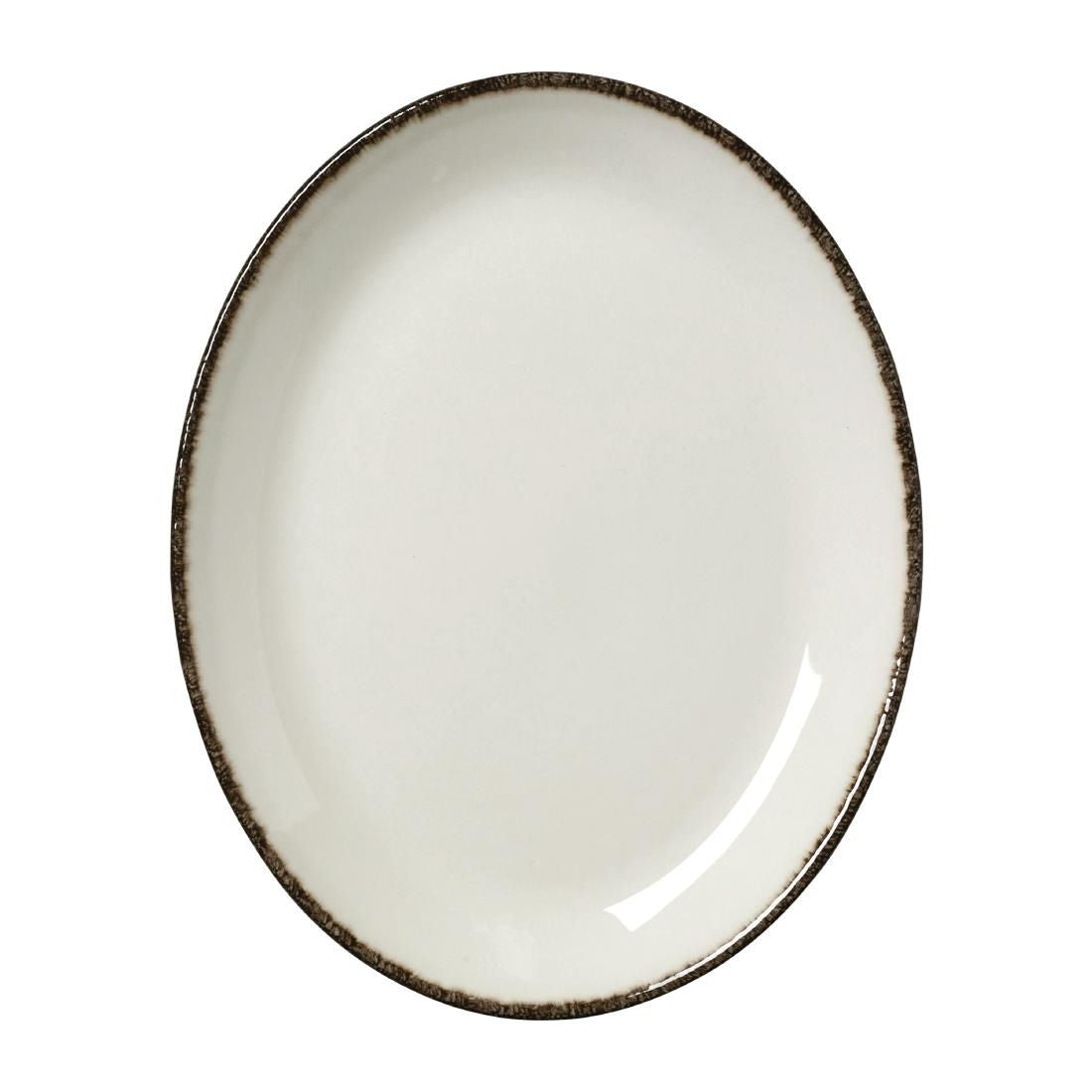 VV1320 Steelite Charcoal Dapple Oval Coupe Plates 202mm (Pack of 24)