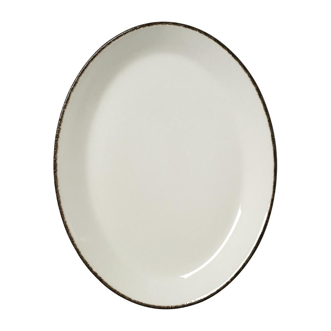 VV1321 Steelite Charcoal Dapple Oval Coupe Plates 280mm (Pack of 12)
