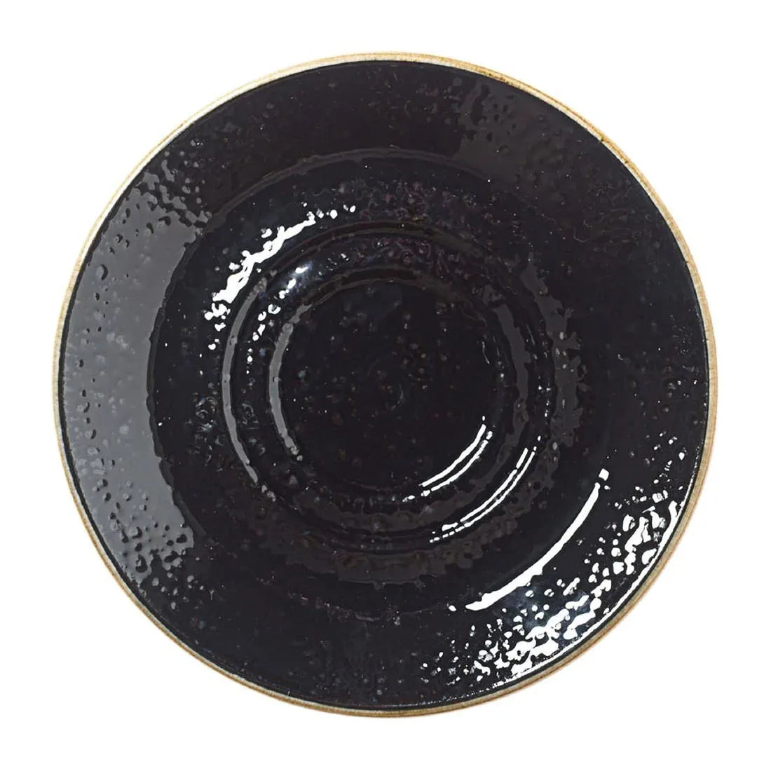 VV1035 Steelite Craft Liquorice Saucers Large Double-Well 145mm (Pack of 36) - JD Catering Equipment Solutions Ltd