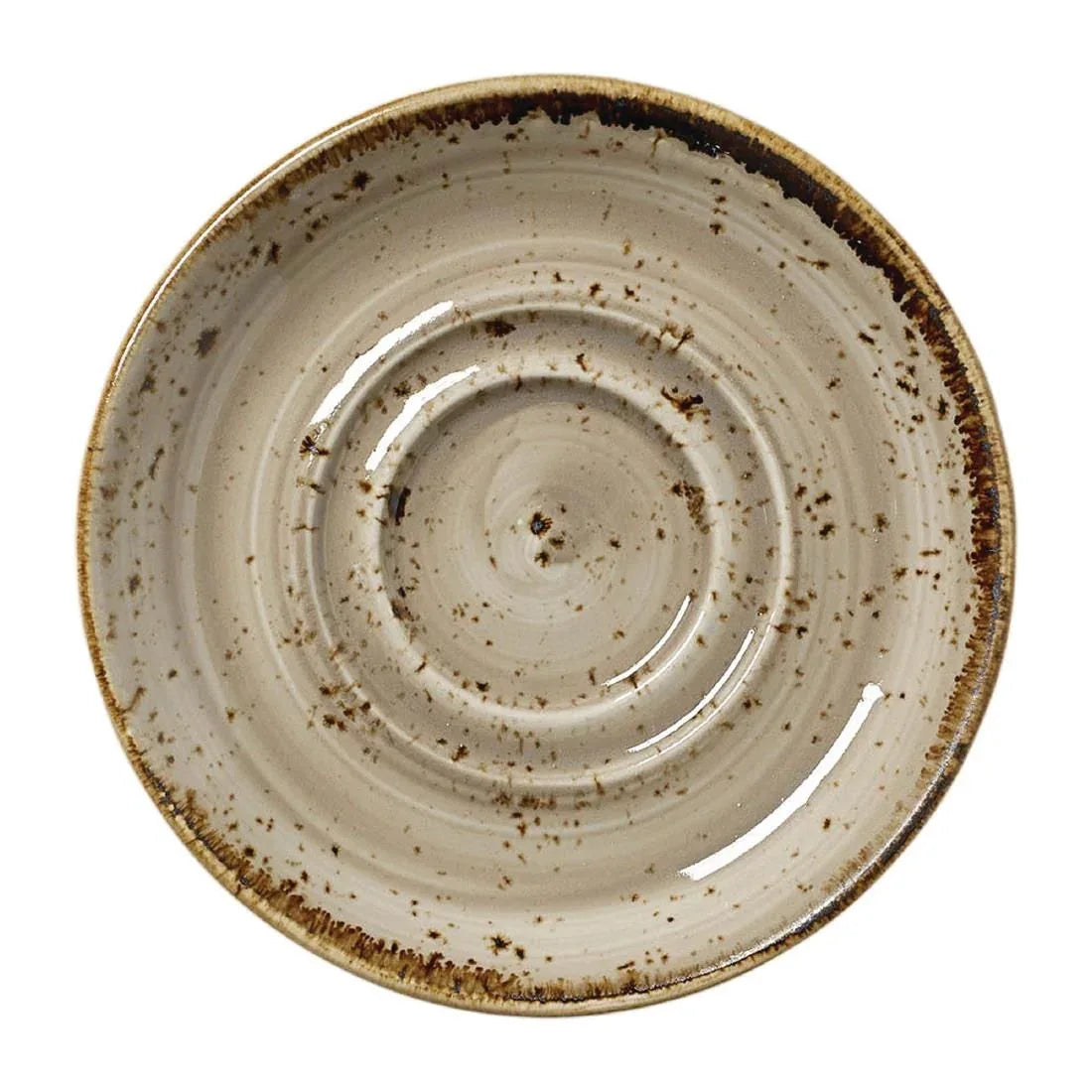 VV1020 Steelite Craft Porcini Saucers Small Double-Well 118mm (Pack of 12) - JD Catering Equipment Solutions Ltd