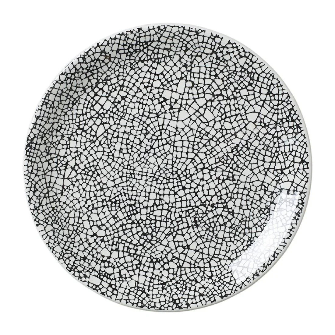VV1045 Steelite Ink Crackle Black Coupe Plates 153mm (Pack of 12) - JD Catering Equipment Solutions Ltd