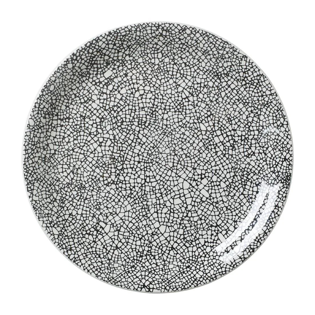 VV1044 Steelite Ink Crackle Black Coupe Plates 203mm (Pack of 12) - JD Catering Equipment Solutions Ltd