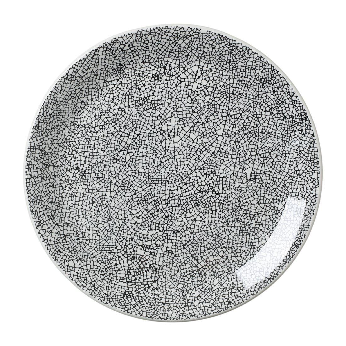 VV1043 Steelite Ink Crackle Black Coupe Plates 253mm (Pack of 12) - JD Catering Equipment Solutions Ltd