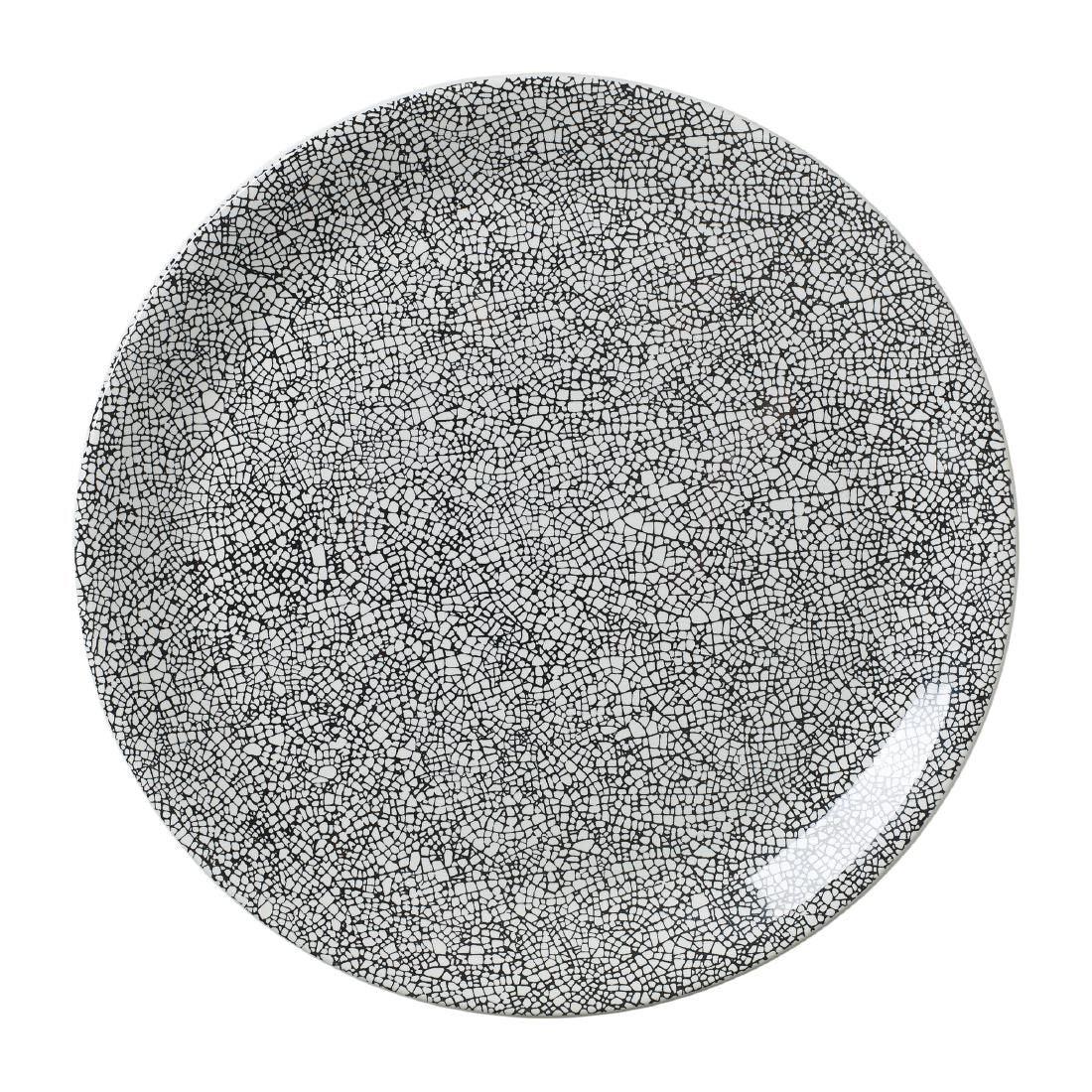 VV1042 Steelite Ink Crackle Black Coupe Plates 300mm (Pack of 12) - JD Catering Equipment Solutions Ltd
