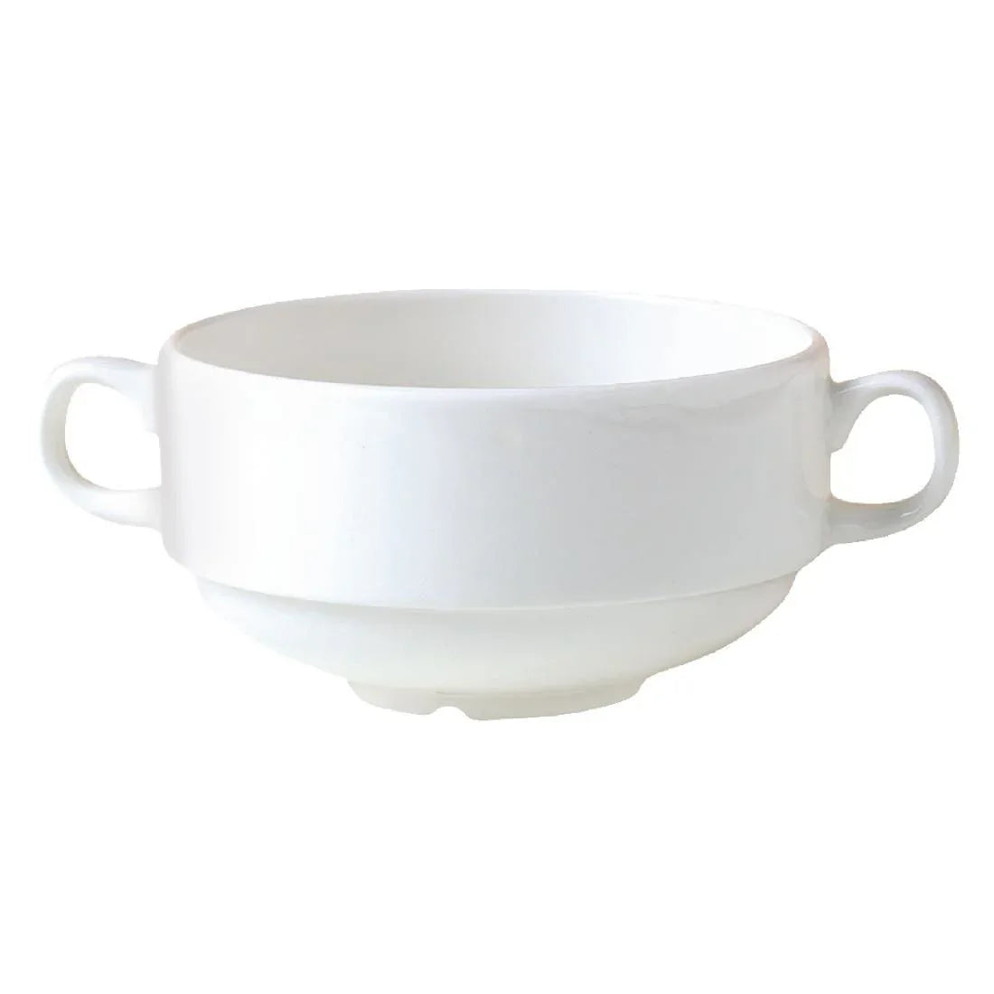 V6873 Steelite Monaco White Stacking Handled Soup Cups 285ml (Pack of 36) - JD Catering Equipment Solutions Ltd
