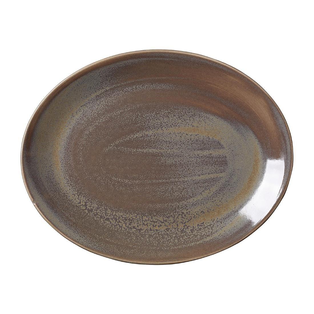 VV1914 Steelite Revolution Granite Oval Coupe Plate 342mm (Pack of 12) - JD Catering Equipment Solutions Ltd