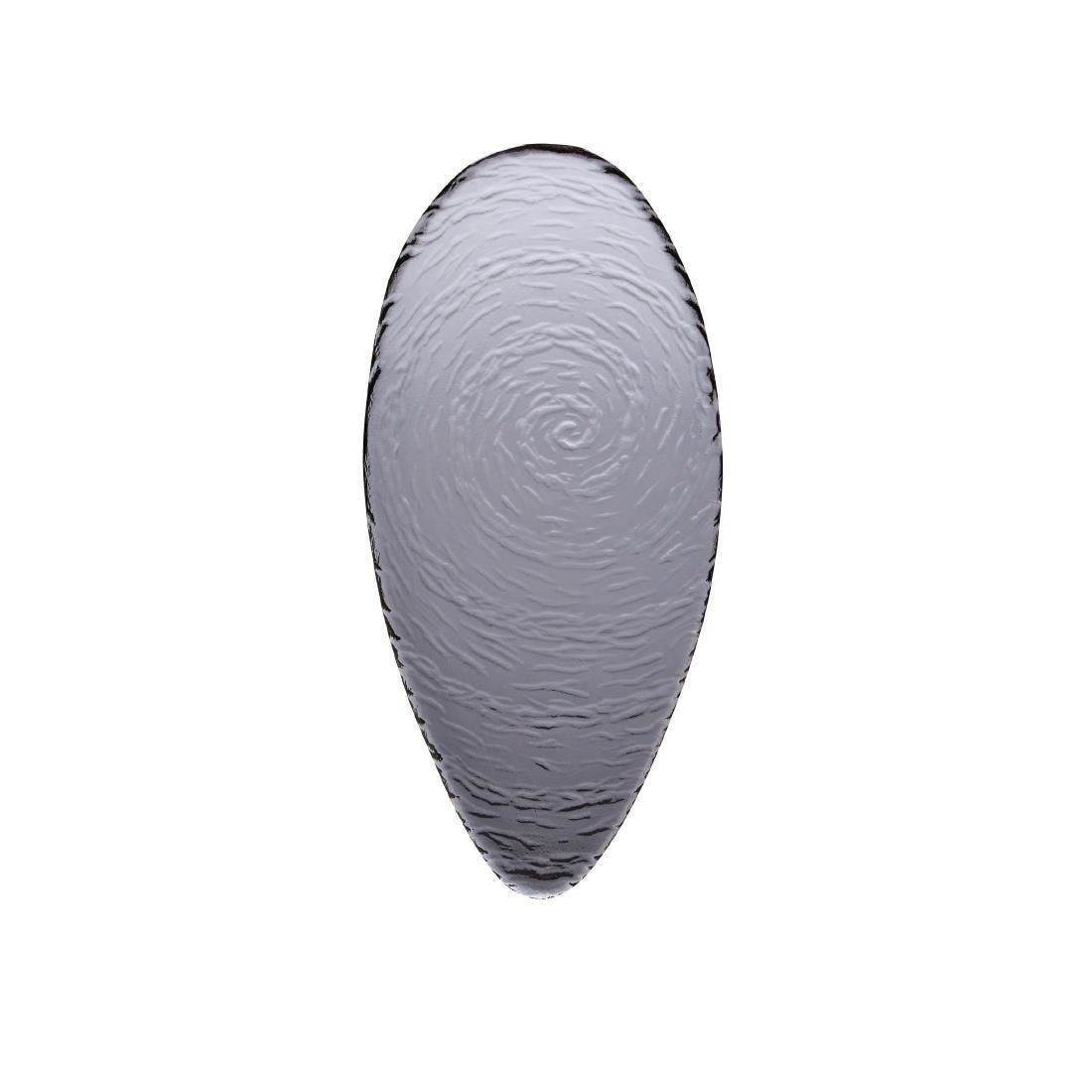 VV723 Steelite Scape Smoked Glass Oval Platters 300mm (Pack of 6)