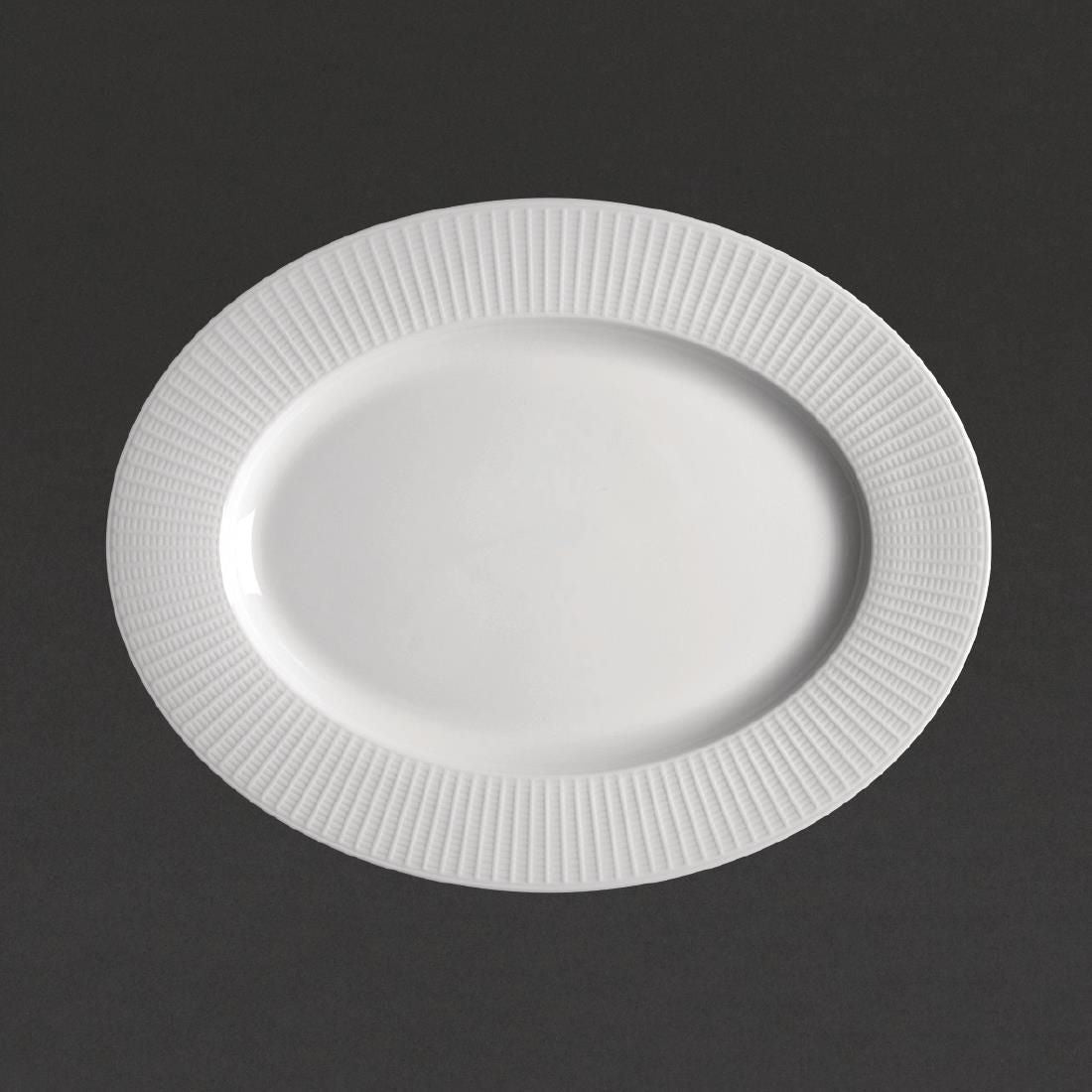 VV676 Steelite Willow Oval Plate. length 330mm. (Pack of 12)