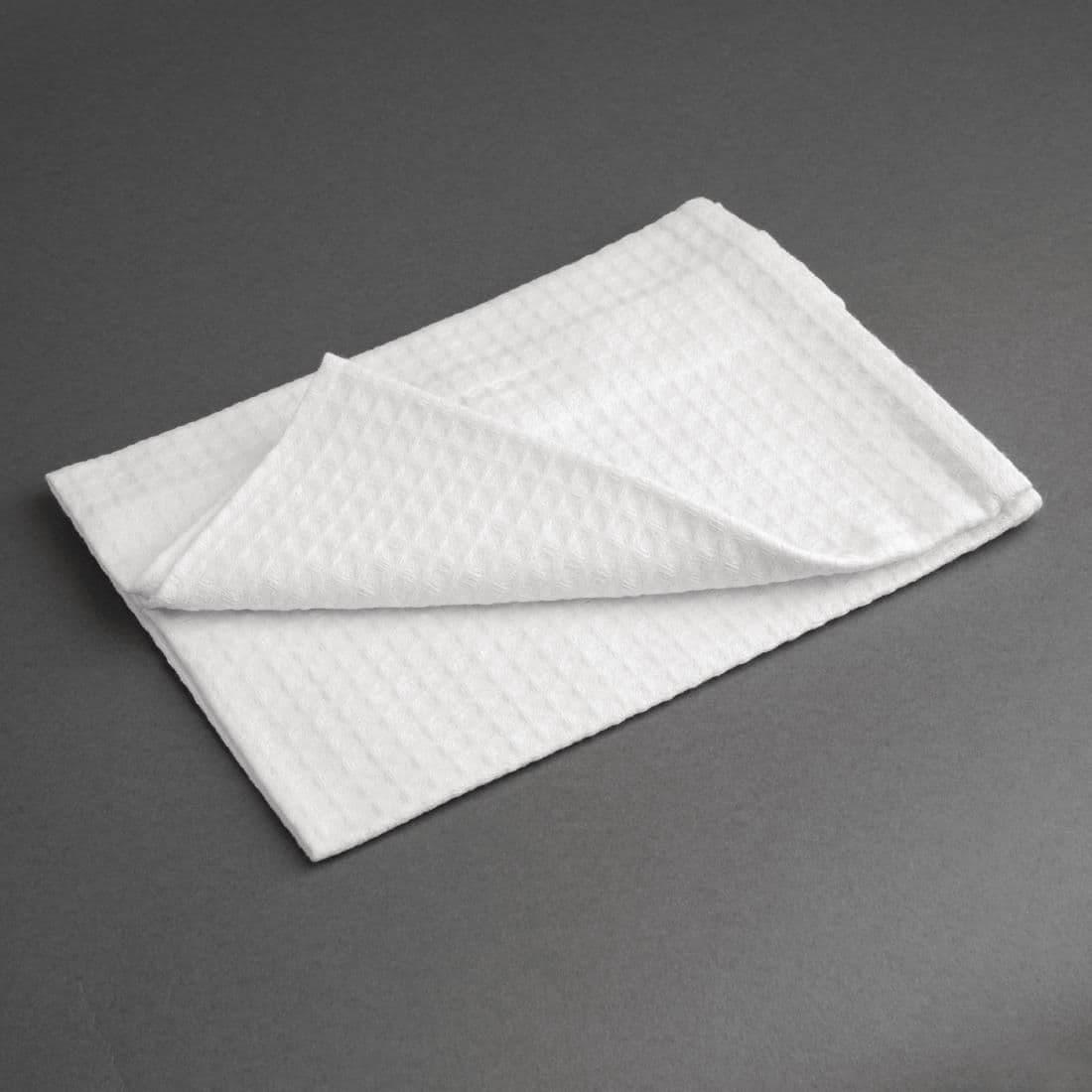 CC598 Vogue Cloths White Honeycomb Weave (Pack of 10) - JD Catering Equipment Solutions Ltd