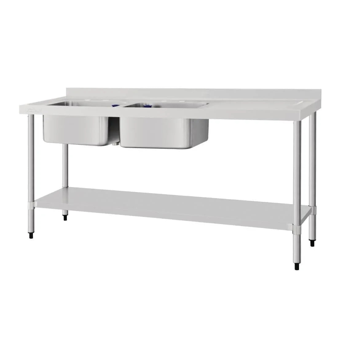 DY827 Vogue Double Sink Right Hand Drainer 1800mm - JD Catering Equipment Solutions Ltd