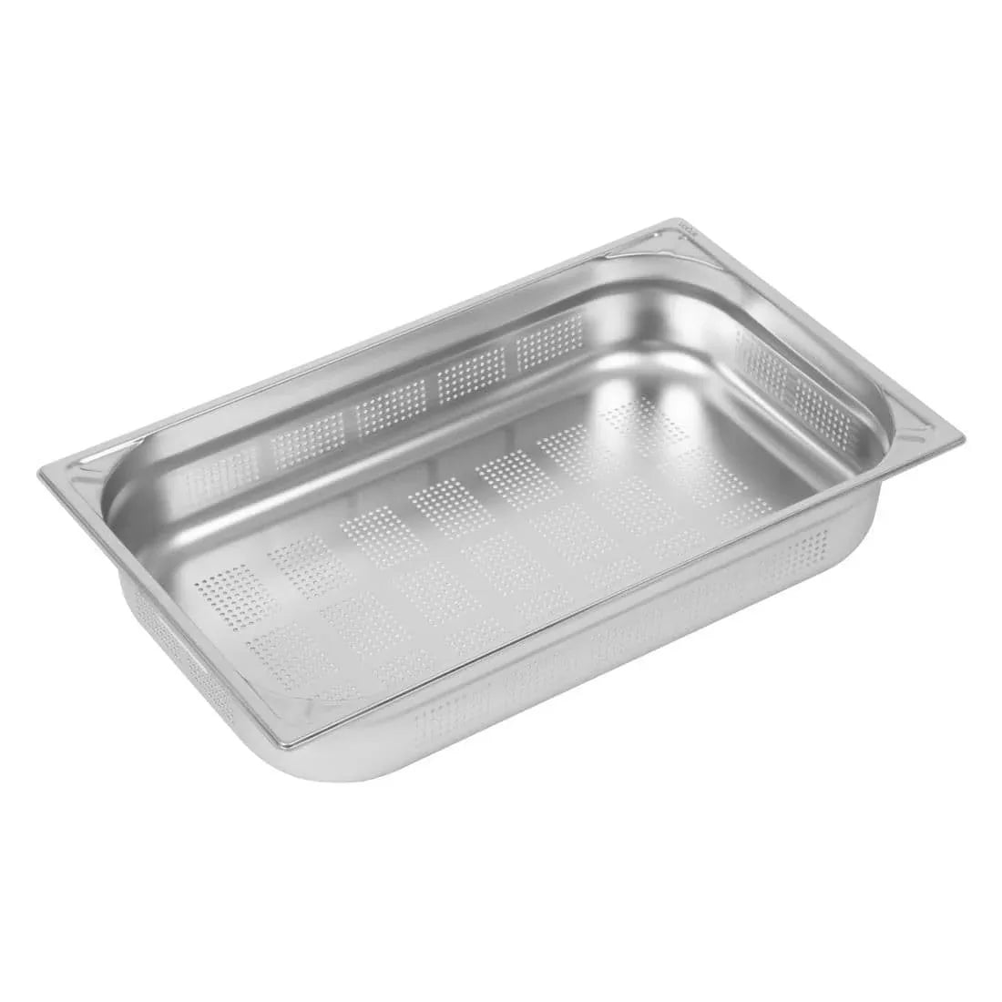 DW462 Vogue Heavy Duty Stainless Steel Perforated 1/1 Gastronorm Pan 100mm - JD Catering Equipment Solutions Ltd
