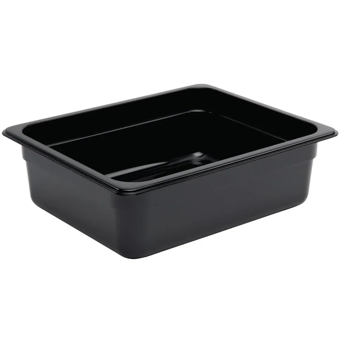 U459 Vogue Polycarbonate 1/2 Gastronorm Container 100mm Black - JD Catering Equipment Solutions Ltd