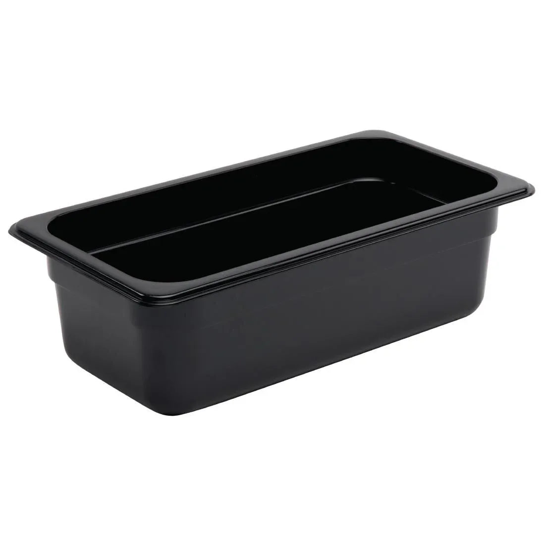 U463 Vogue Polycarbonate 1/3 Gastronorm Container 100mm Black - JD Catering Equipment Solutions Ltd