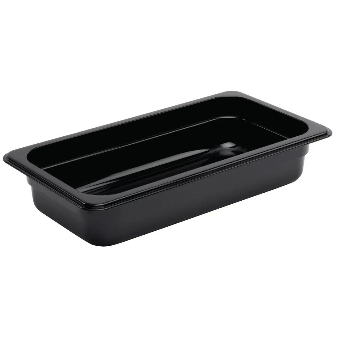 U462 Vogue Polycarbonate 1/3 Gastronorm Container 65mm Black - JD Catering Equipment Solutions Ltd