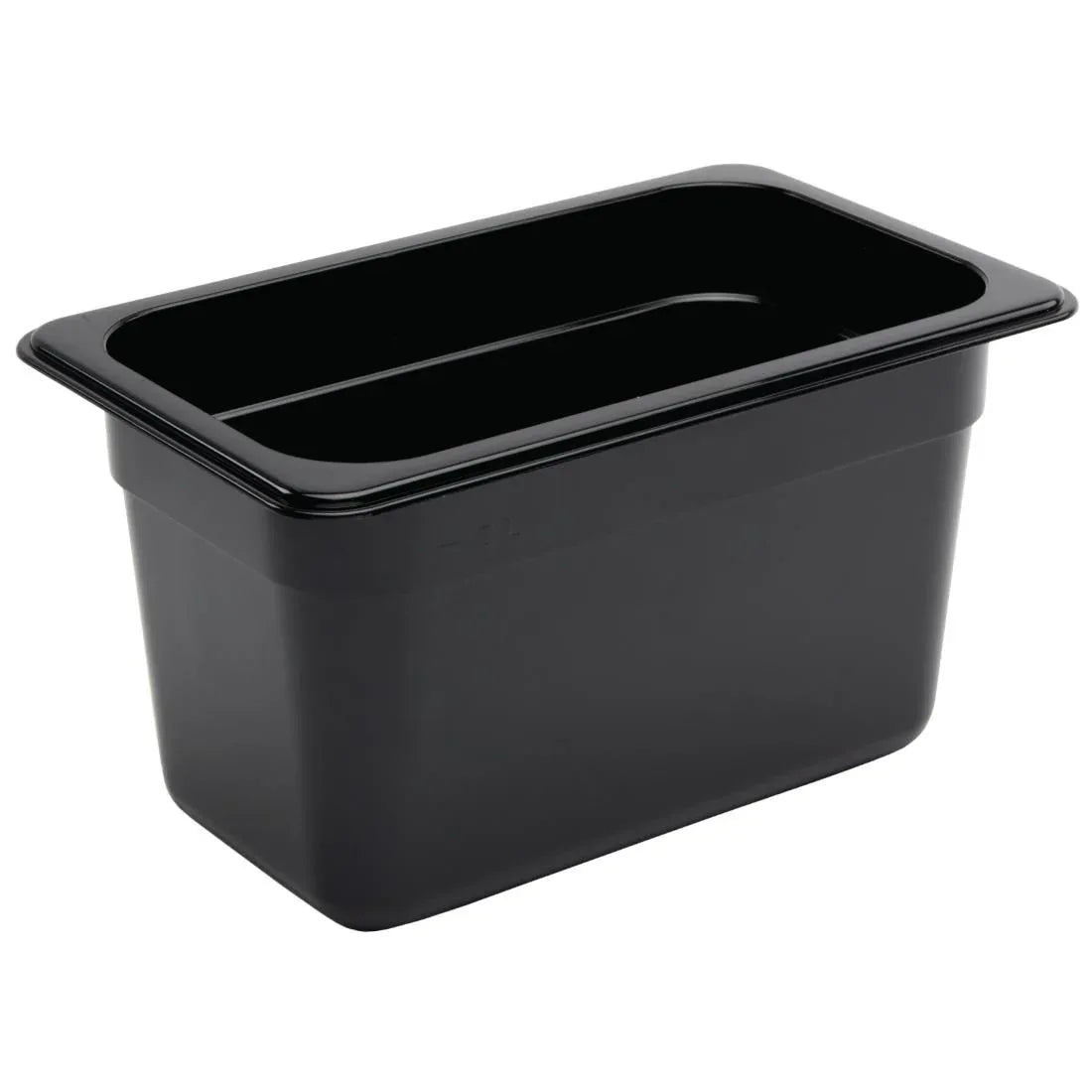U468 Vogue Polycarbonate 1/4 Gastronorm Container 150mm Black - JD Catering Equipment Solutions Ltd